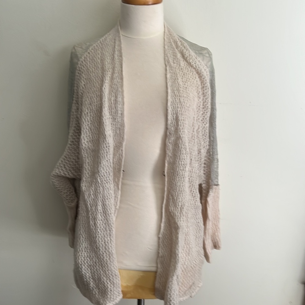 Free People Loose Knit w/lace Cardigan, size L